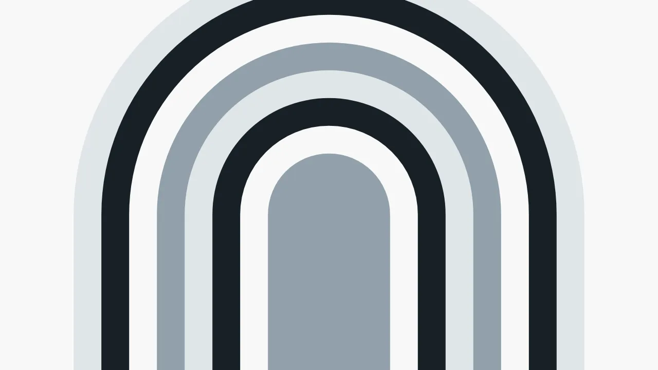 Quiet arches — pale blue and deep blue minimal wallpaper