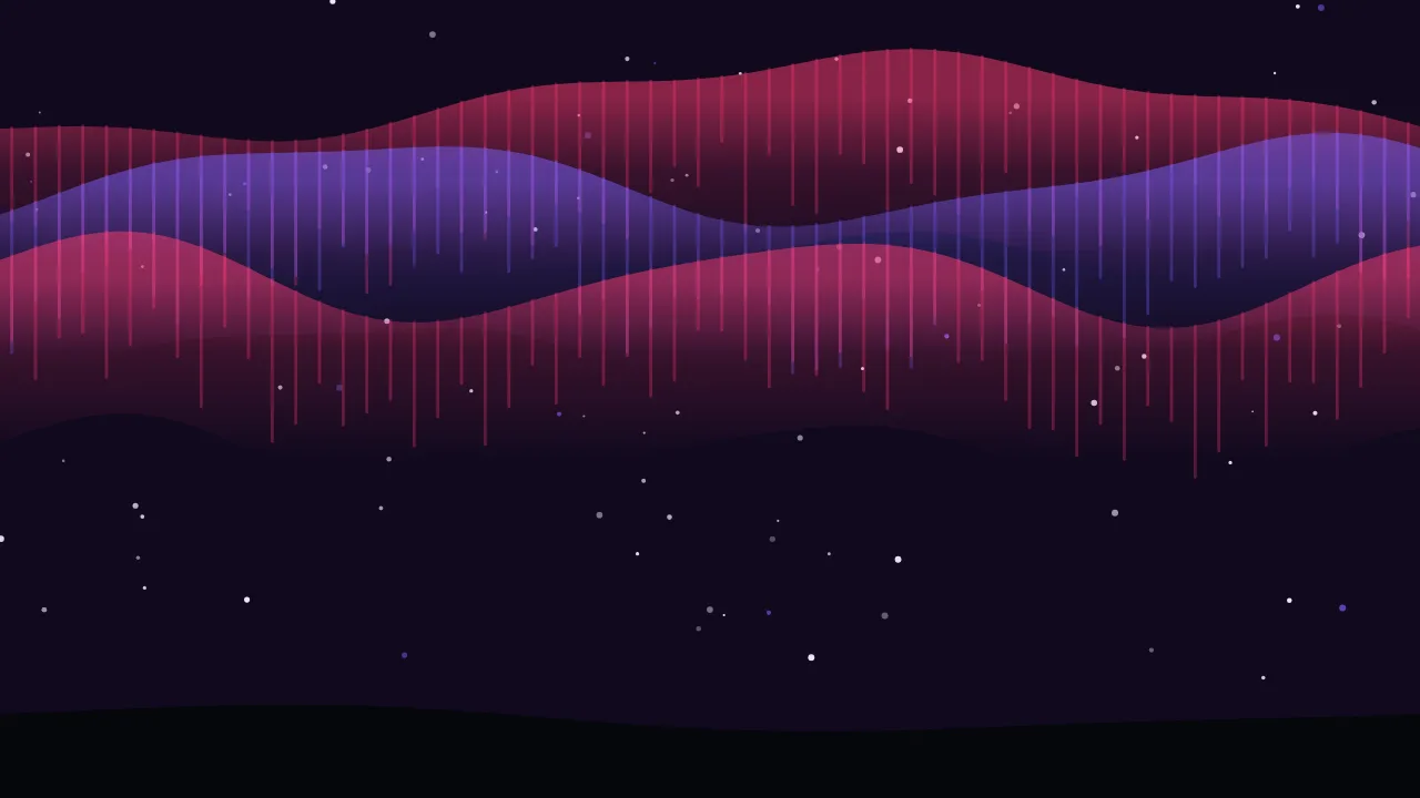 Aurora veil — pink and deep violet cosmic wallpaper