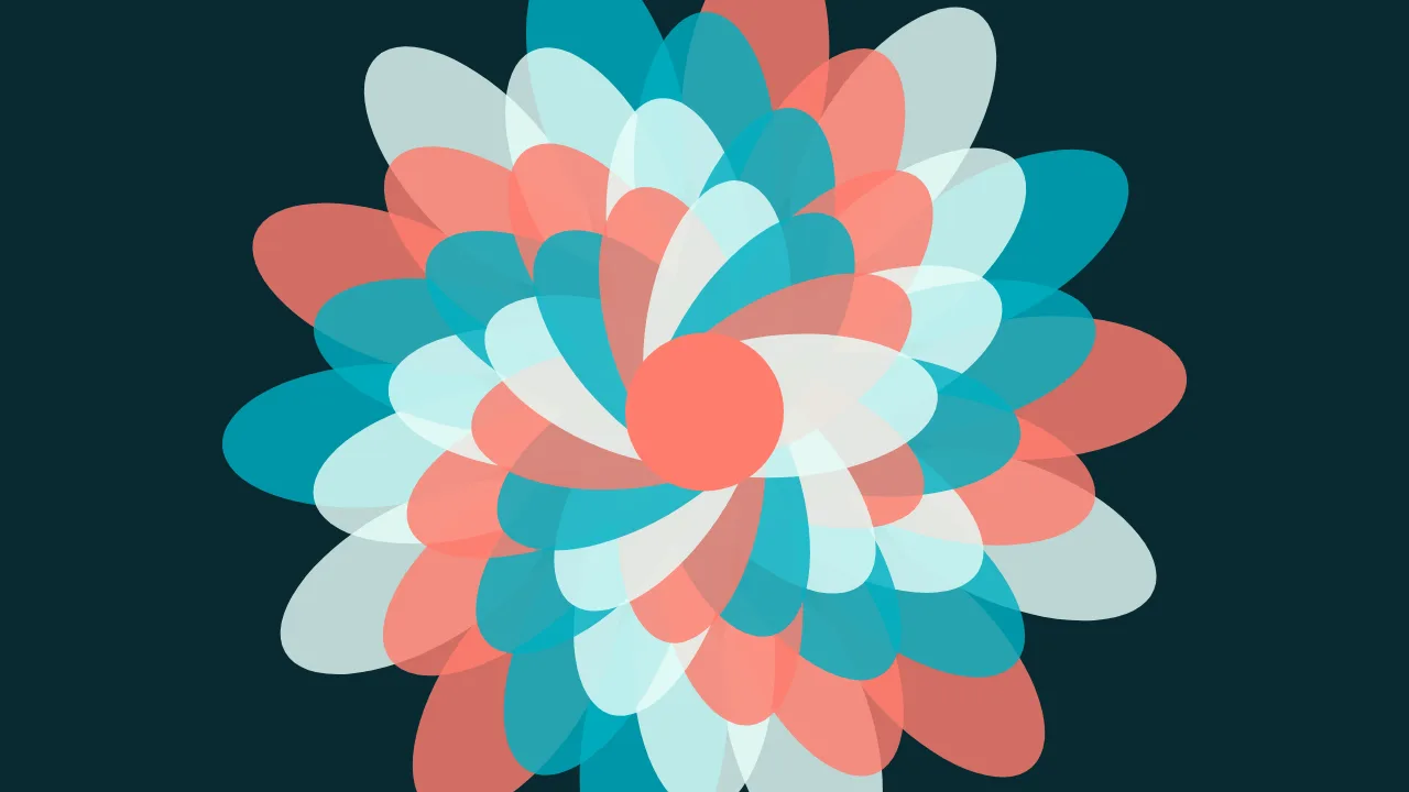 Petal bloom — cyan and deep cyan organic wallpaper