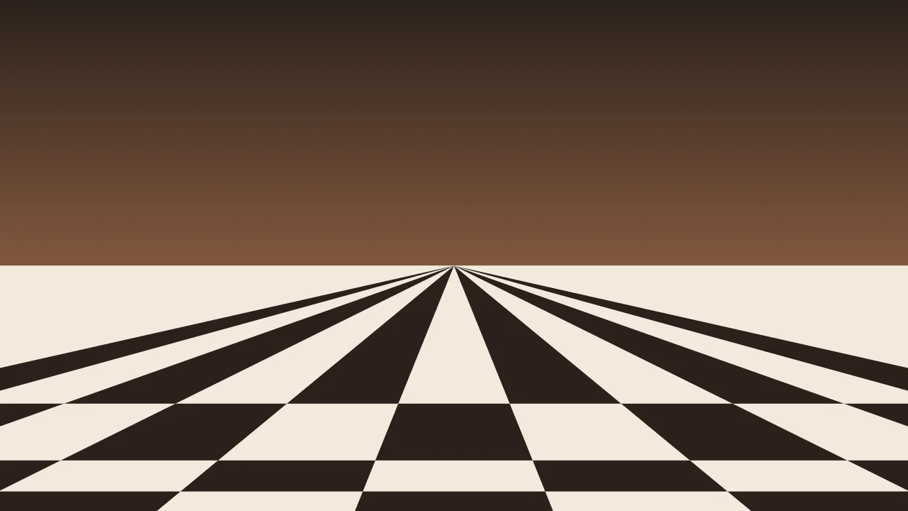 Checker floor — coral and deep coral retro wallpaper