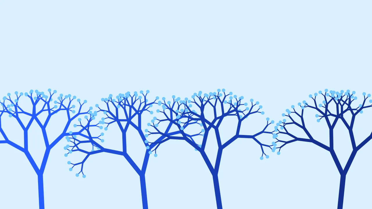 Coral branches — blue and deep indigo organic wallpaper