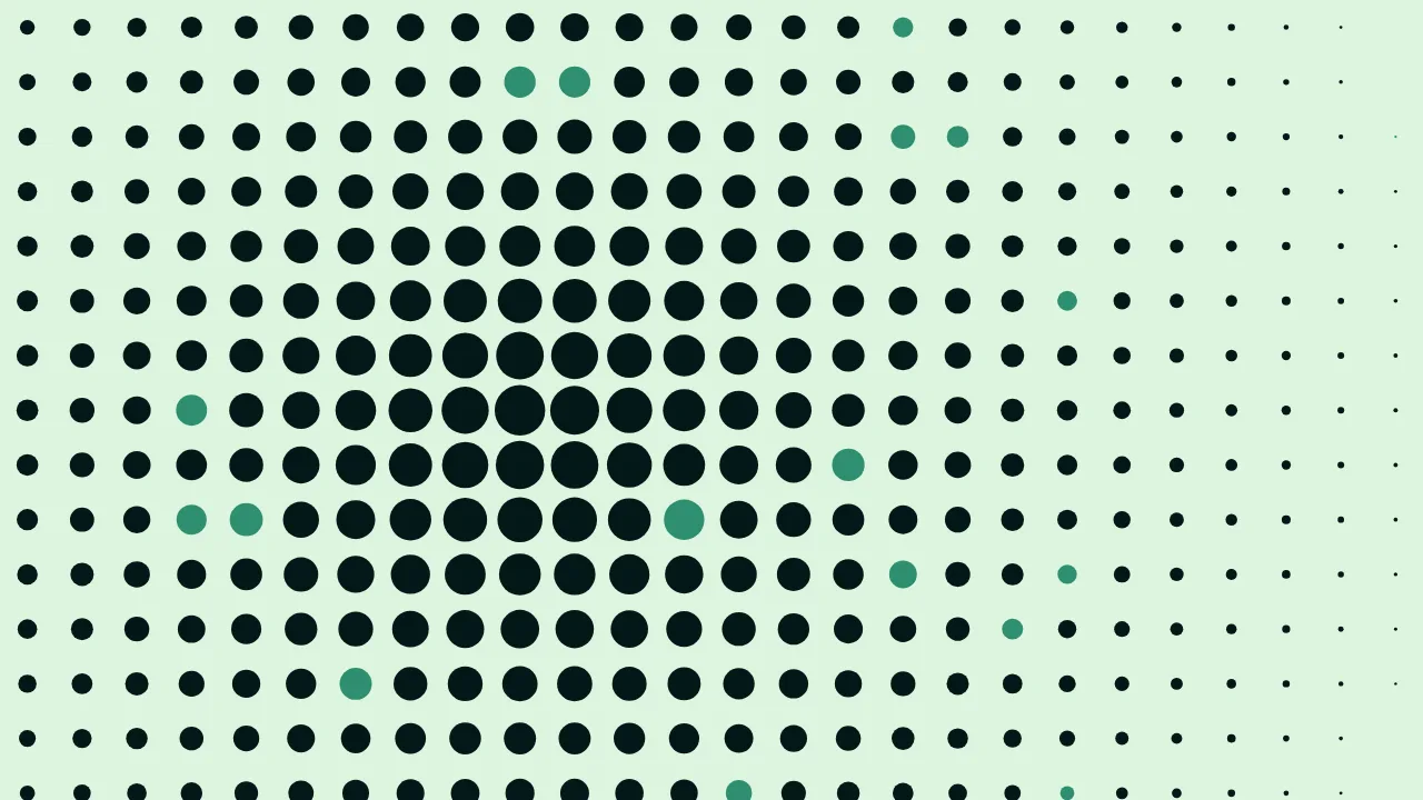Halftone fade — teal and deep cyan minimal wallpaper
