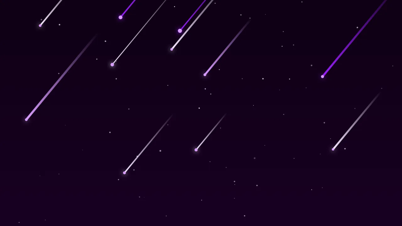 Meteor night — violet and deep violet cosmic wallpaper