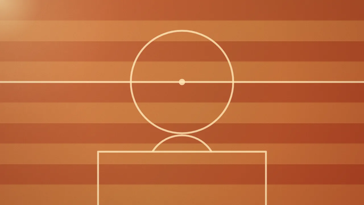 Floodlit pitch — coral and deep red football wallpaper