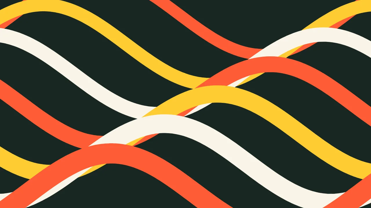 Ribbon race — red and deep teal playful wallpaper