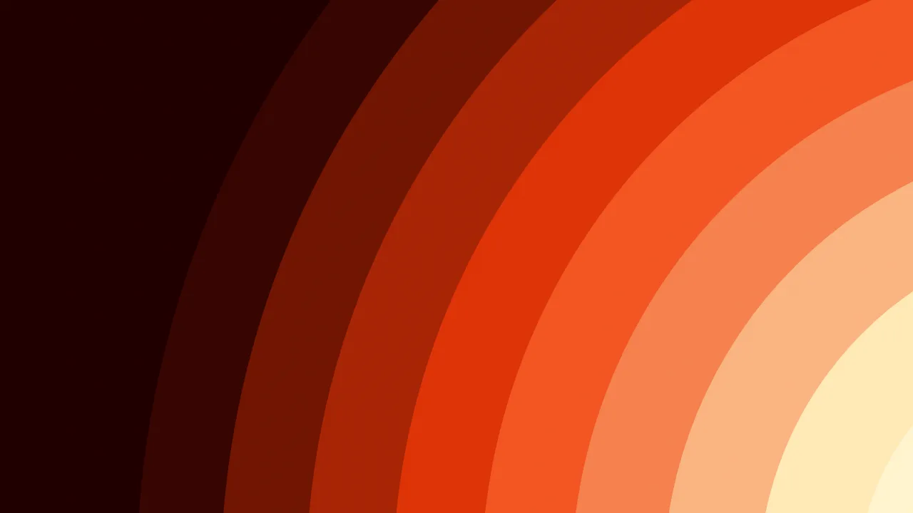 Corner ripple — coral and deep red minimal wallpaper
