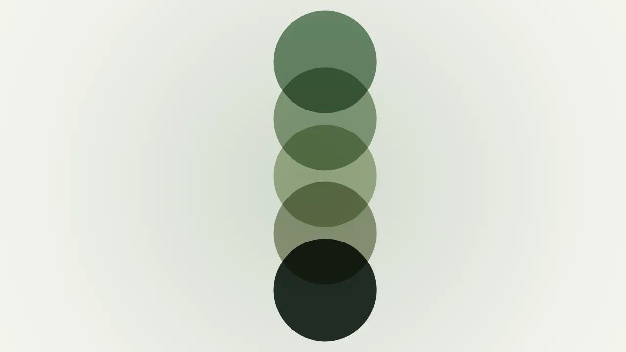 Disc stack — green and deep green minimal wallpaper