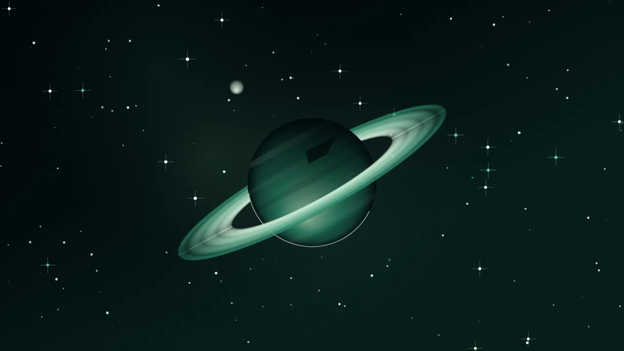 Tiny universe — teal and deep cyan cosmic wallpaper
