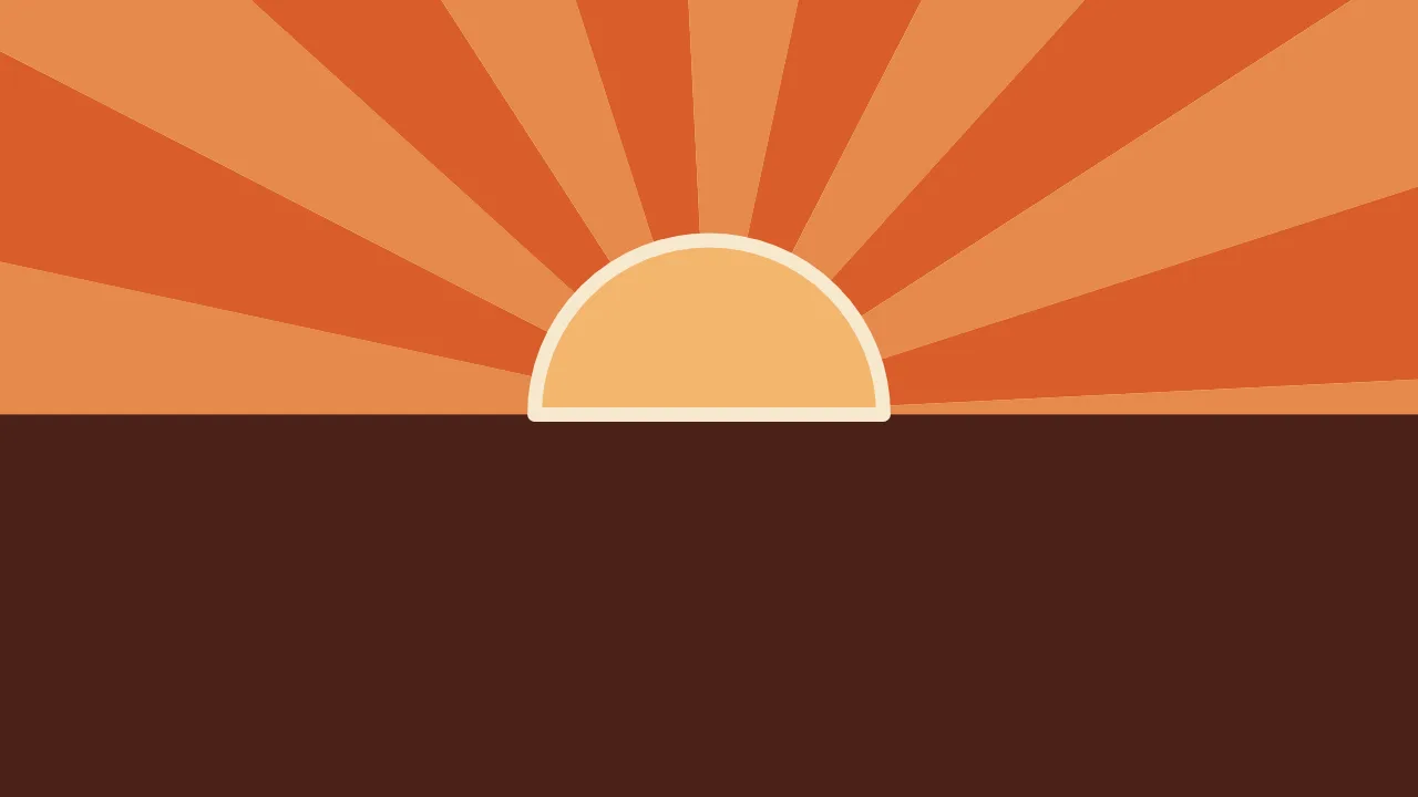 Sunburst — coral and deep red retro wallpaper